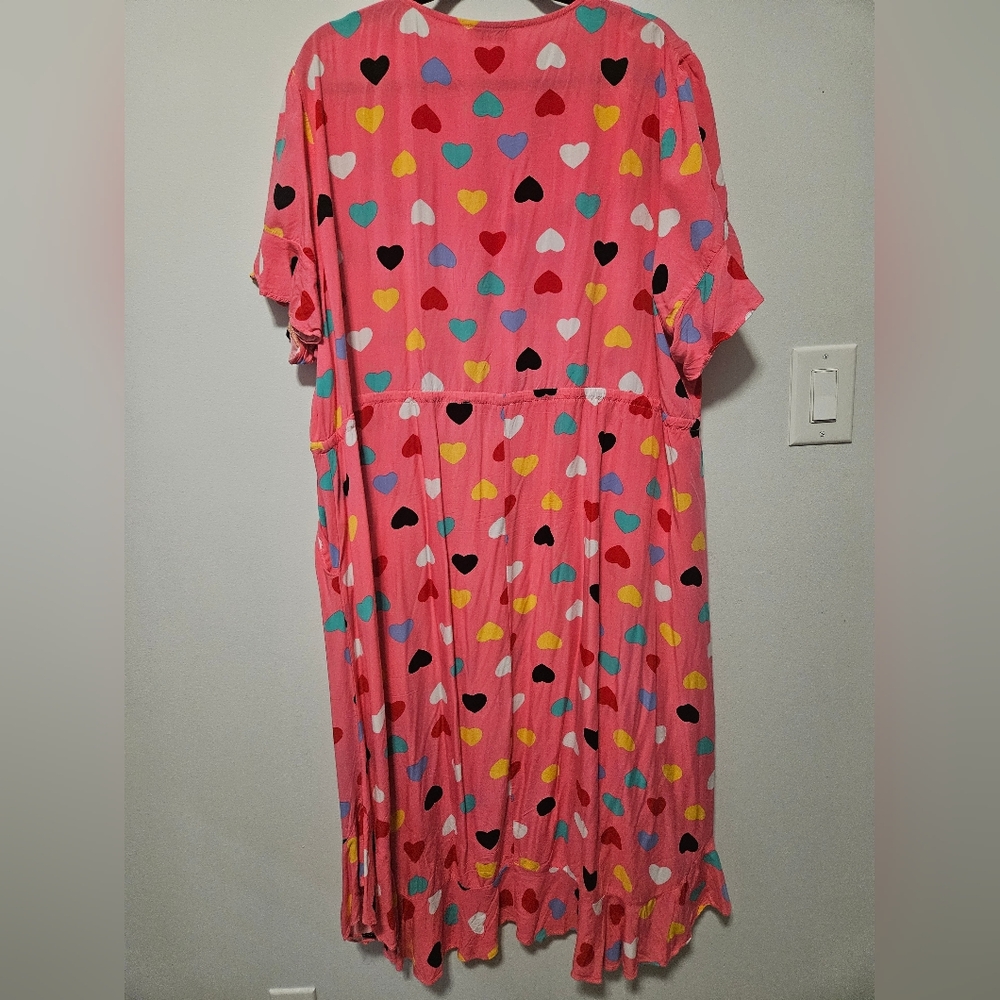 Pink Hearts Frill Dress, Plus Size 18 - Picture 5 of 12